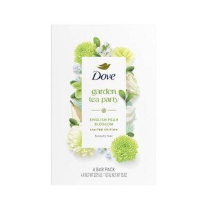 Limited Edition Dove Garden Tea Party English Pear Blossom Beauty Bar 4 Pack